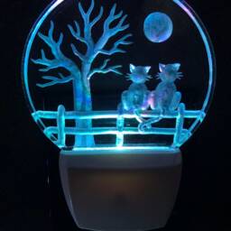 Cats On A Fence Night Light - thumbnail 2