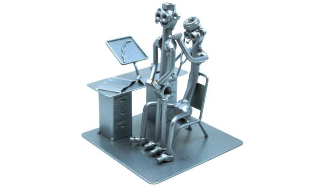 Personalized Pediatrician Woman Gift Nuts & Bolts Sculpture, Welded Metal Art, Doctor Figurine, New - image 1