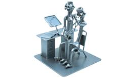 Personalized Pediatrician Woman Gift Nuts & Bolts Sculpture, Welded Metal Art, Doctor Figurine, New - thumbnail 1