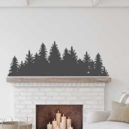 Pine Tree Forest Wall Decal Rustic Woodland Vinyl Sticker Lw55