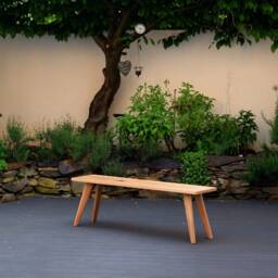 Solid Oak Bench - Handcrafted Dining Room Made Of Solid Wood, Modern Wooden - thumbnail 4