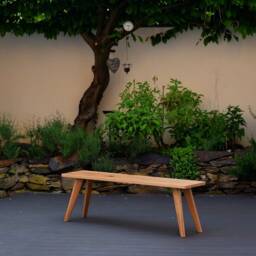 Solid Oak Bench - Handcrafted Dining Room Made Of Solid Wood, Modern Wooden - thumbnail 2