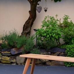 Solid Oak Bench - Handcrafted Dining Room Made Of Solid Wood, Modern Wooden - thumbnail 3