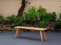 Solid Oak Bench - Handcrafted Dining Room Made Of Solid Wood, Modern Wooden - thumbnail 1