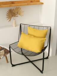 Outdoor Yellow Throw Pillow Cover, Water & Stain Resistant Any Size Custom Case, Invisible Zipper, Solid Color Patio Case - thumbnail 1