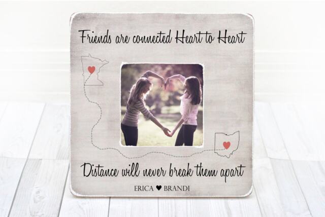 Long Distance Best Friend Gift Friends Frame States Picture - image 1