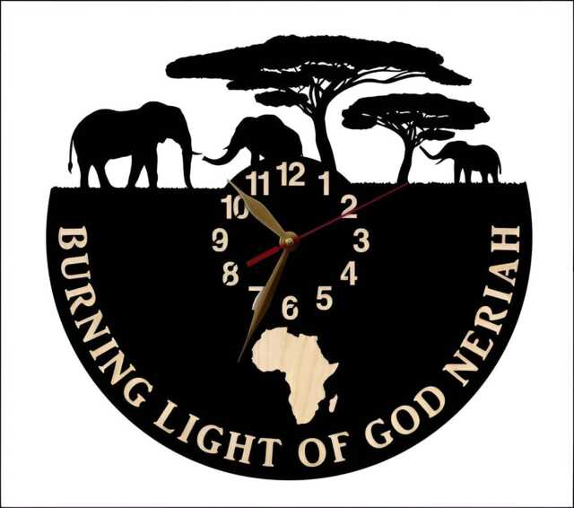 Elephants Wall Clock, 12 Or 18 Inches Non-Ticking, African Animals Art Decor - image 1