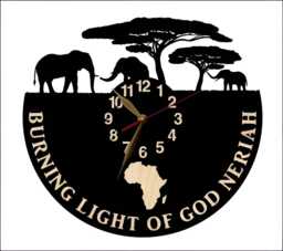Elephants Wall Clock, 12 Or 18 Inches Non-Ticking, African Animals Art Decor - thumbnail 1