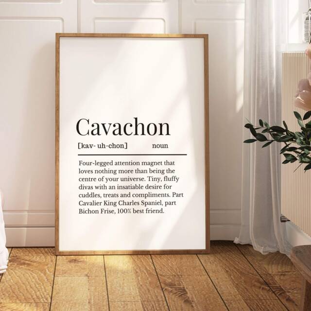 Cavachon Definition Print, Wall Print For Owner, Dog Owner Gift, Mum - image 1