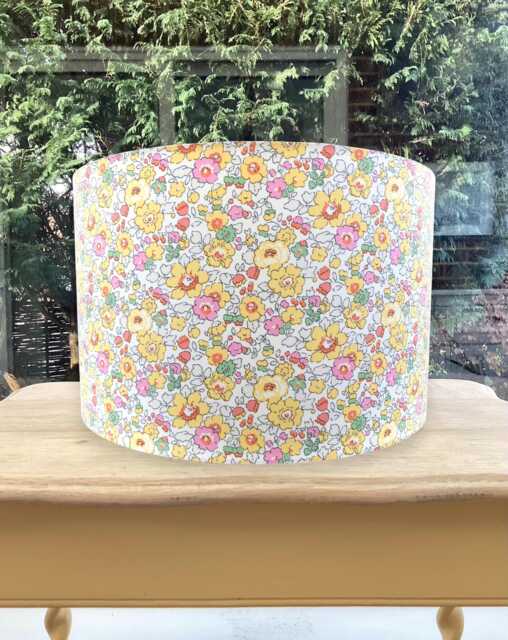 Liberty Betsy Floral Lampshade Yellow Pink Nursery Decor - image 1