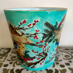 Plant Pot, Ceramic Pot, Pot & Planter, Flower Pot, Garden Pot, Indoor & Outdoor Pot, Decoupage, Gift, Pot Saucer, Home Garden Decoration - thumbnail 2