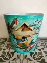 Plant Pot, Ceramic Pot, Pot & Planter, Flower Pot, Garden Pot, Indoor & Outdoor Pot, Decoupage, Gift, Pot Saucer, Home Garden Decoration - thumbnail 1
