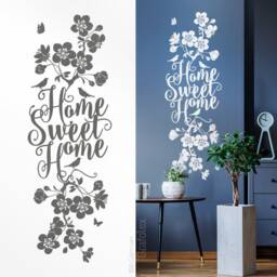 Home Sweet Wall Sticker Decal Family Cherry Blossoms Branch Twig Vine Flower Decoration Living Room Ws18B