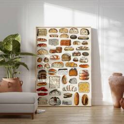 Bread Poster, Baking Print, Bakery Art Kitchen Decor, Food Art, Gift, Foodie Wall - thumbnail 2