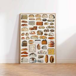 Bread Poster, Baking Print, Bakery Art Kitchen Decor, Food Art, Gift, Foodie Wall - thumbnail 3