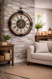 Large Moving Cog Clock - Industrial Wall Mounted Machine Style Timepiece