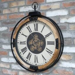 Large Moving Cog Clock - Industrial Wall Mounted Machine Style Timepiece - thumbnail 2