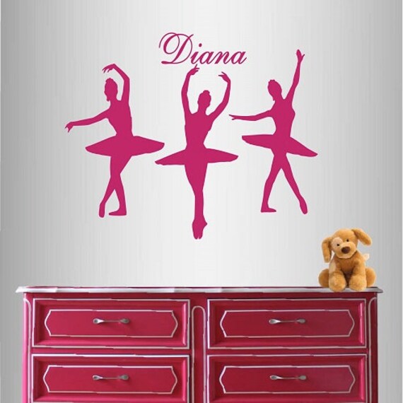 In-Style Decals Wall Vinyl Decal Home Decor Art Sticker Ballerina Ballet Dancers Girls Customized Name Nursery Room Mural Design 45 - image 1