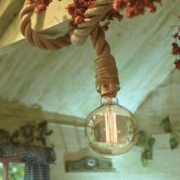 Decorative Nautical Sisal Rope/Eco Glass Globe Lamp Ceiling Light - thumbnail 2