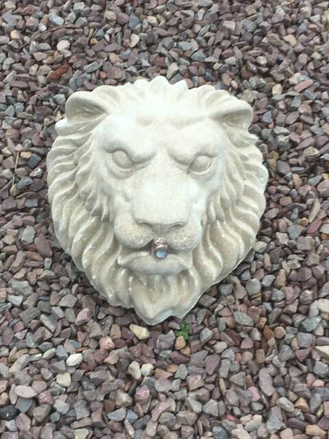 Lion Mask Fountain, Cast Marble Sculpture By Christine Baxter - image 1