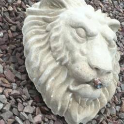 Lion Mask Fountain, Cast Marble Sculpture By Christine Baxter - thumbnail 2