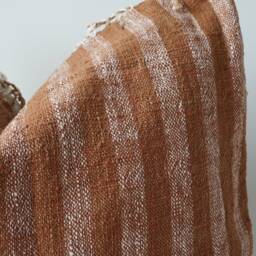 Brown Tribal Hemp Hand Woven Natural Dye Color Pillow Cover - thumbnail 3