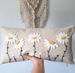 Spring Pillow Covers, Daisy Floral 12x20 Lumbar Pillow, Seasonal Home Decor, Aesthetic Style - thumbnail 1