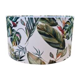 Tropical Jungle Leaf Drum Lampshade Hummingbird Print, Us Harp Fitting - thumbnail 3