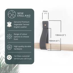 Curtain Rod Holder/Pole Holder, Leather Strap Curtain Hanger, Bracket. Not Included - thumbnail 3