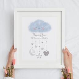 Personalised Birth Chart Print, Stats, New Boy Baby Gift, Parents Nursery Picture, Keepsake - thumbnail 3
