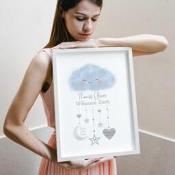 Personalised Birth Chart Print, Stats, New Boy Baby Gift, Parents Nursery Picture, Keepsake - thumbnail 2