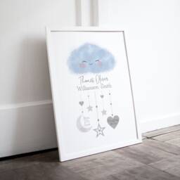 Personalised Birth Chart Print, Stats, New Boy Baby Gift, Parents Nursery Picture, Keepsake - thumbnail 1