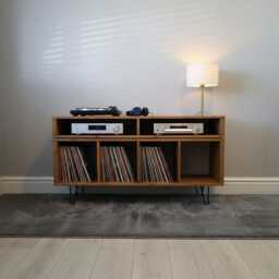 Record Player Stand, Vinyl Storage Unit, Media Console, Tv Stand - thumbnail 2