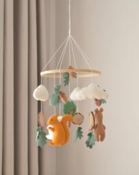 Woodland Baby Mobile, Forest Nursery Baby Crib Gift For Future Mother, Hanging Shower Gift - thumbnail 1