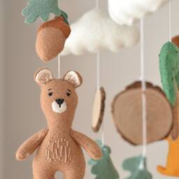 Woodland Baby Mobile, Forest Nursery Baby Crib Gift For Future Mother, Hanging Shower Gift - thumbnail 3