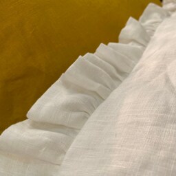Set Of Two Shabby Chic 100% Linen Pillowcases Ruffled - thumbnail 4