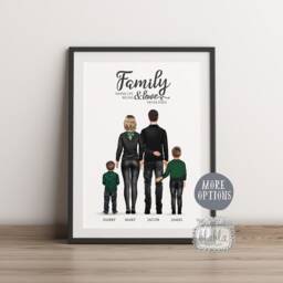 Custom Family Portrait Print, Personalized Mother's Day Gift - thumbnail 3