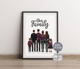 Custom Family Portrait Print, Personalized Mother's Day Gift - thumbnail 1
