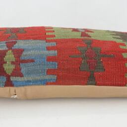 "Kilim Pillow, Wool Kilim Cousin From Anatolia, 30x60 cm, 12""x24" - thumbnail 3