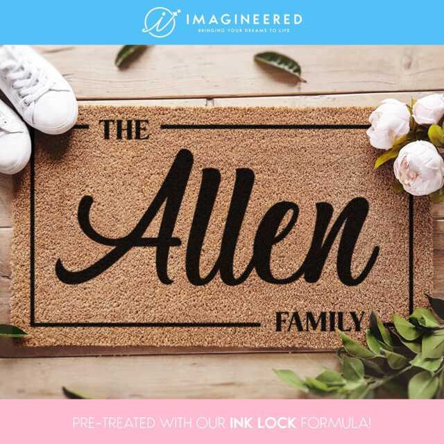 Custom Family Name Door Mat, Wedding Gift, Personalized Doormat, Closing Welcome Front Monogram Rug - image 1