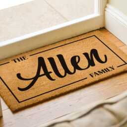 Custom Family Name Door Mat, Wedding Gift, Personalized Doormat, Closing Welcome Front Monogram Rug - thumbnail 2