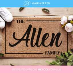 Custom Family Name Door Mat, Wedding Gift, Personalized Doormat, Closing Welcome Front Monogram Rug - thumbnail 1