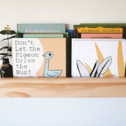 Wall Mounted Pine Wood Book Ledge - Kids Bookshelf Storage Solution - thumbnail 3