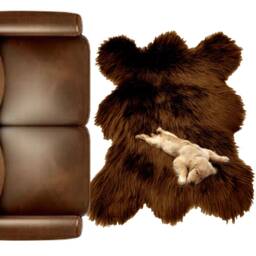 Plush Faux Fur Bear Rug - Shaggy Accent Rug, Usa Made - thumbnail 4