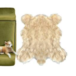 Plush Faux Fur Bear Rug - Shaggy Accent Rug, Usa Made - thumbnail 2
