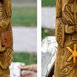 Hand-Carved Linden Wood Statue Slavic Goddesses Morana & Zhiva - thumbnail 4
