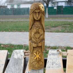 Hand-Carved Linden Wood Statue Slavic Goddesses Morana & Zhiva - thumbnail 2