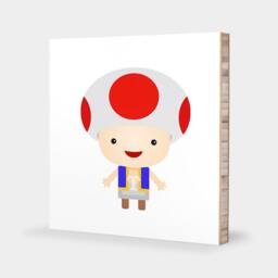 T Is For Toad Abc Block Bamboo Wall Art Series // Alphabet Kids Nursery Room Decor Baby Mario