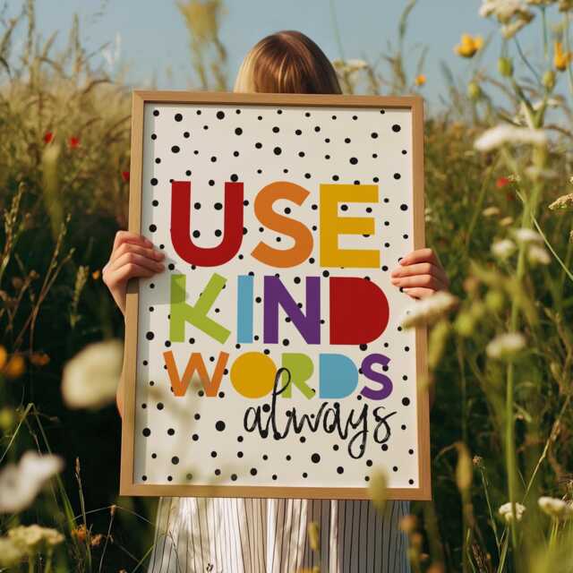 Be Kind Print, Girls Bedroom Decor, Colourful, Playroom, Prints, Classroom Wall Art, Boys Toddler - image 1
