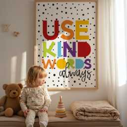 Be Kind Print, Girls Bedroom Decor, Colourful, Playroom, Prints, Classroom Wall Art, Boys Toddler - thumbnail 3